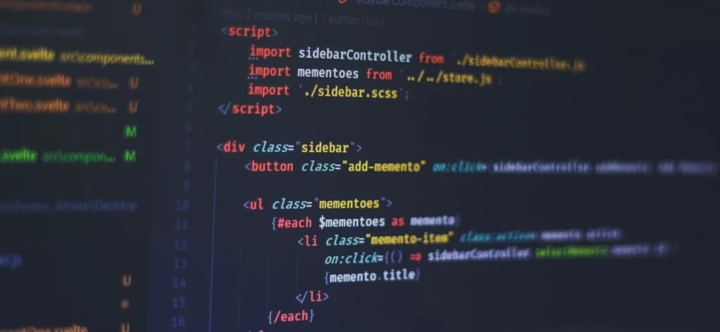 code base written in html